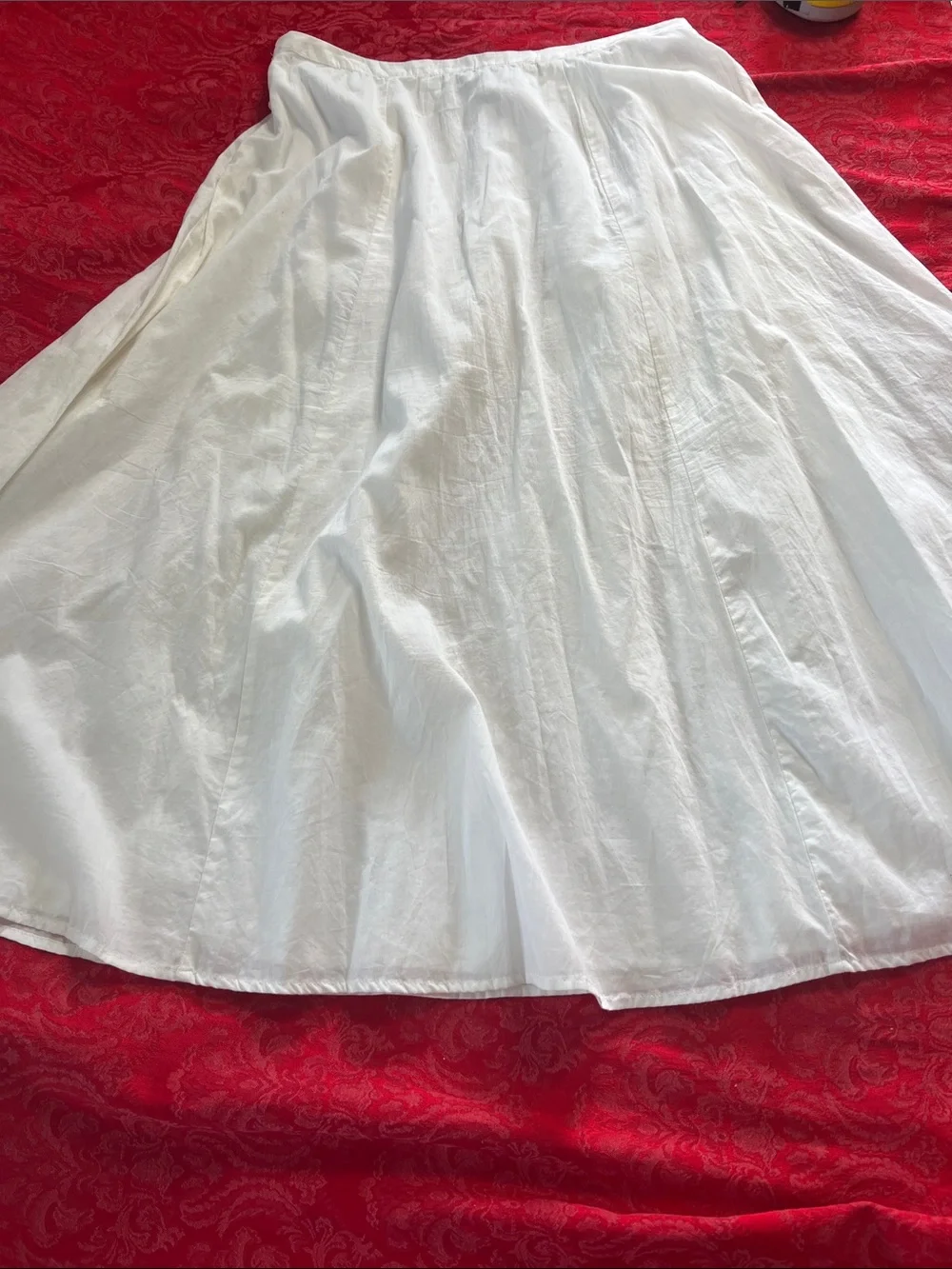 Dana Buchman White A-Line Midi Skirt Women’s Size 10 Cotton Lined Side Zip - Picture 6 of 9